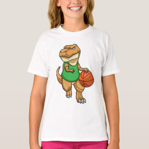 Dinosaurier beim Sport mit Basketball T-Shirt