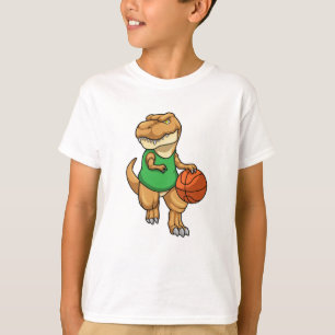 Dinosaurier beim Sport mit Basketball T-Shirt