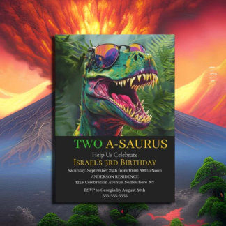 Dinosaurier bereiten sich auf eine ROAR-Einladung Einladung