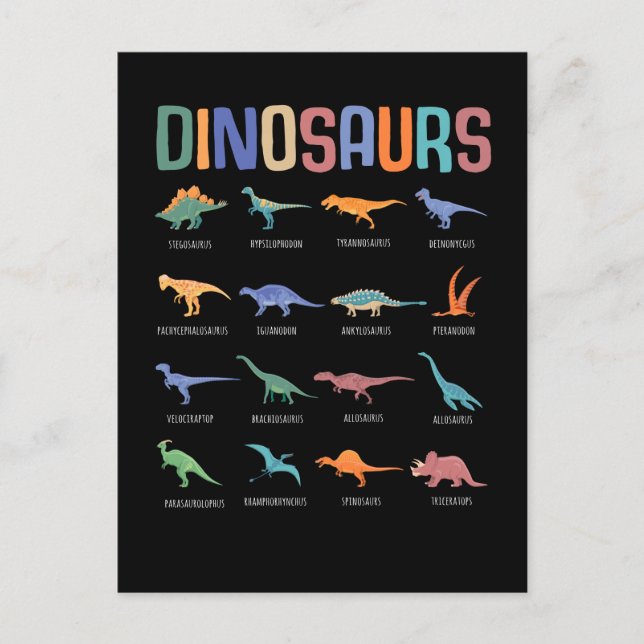 Dinosaurier Bildung Triceratops Stegosaurus Trex Postkarte (Vorderseite)