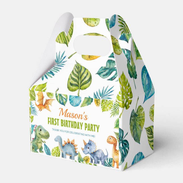 Dinosaurier Birthday Favor Box Geschenkschachtel (Vorderseite)
