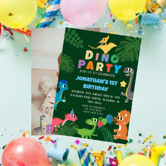 Dinosaurier Birthday Simple First Birthday Baby Fo Einladung