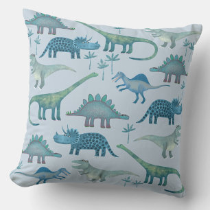 Dinosaurier Blau Wurf Kissen