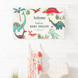 Dinosaurier-blaues Babydusche-Party Banner