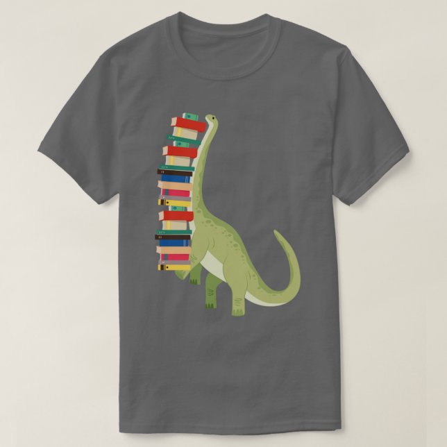 Dinosaurier Books Reading T-Shirt (Design vorne)