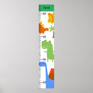 Dinosaurier Boy Dino Growth Chart Personalisiert Poster