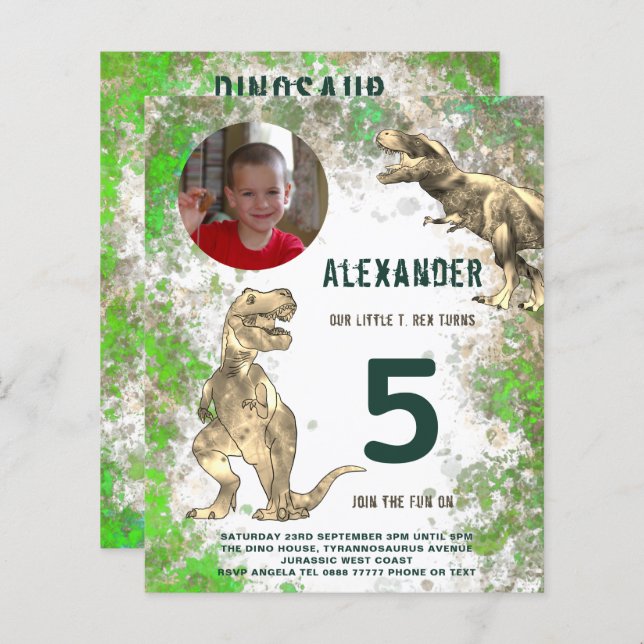 Dinosaurier Boys Birthday Party Foto (Vorne/Hinten)