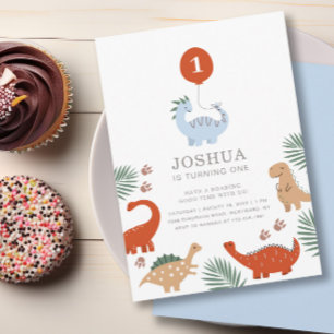 Dinosaurier Boys Erster Geburtstag Party Einladung
