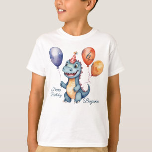 Dinosaurier Boys Personalisiert Geburtstag T-Shirt