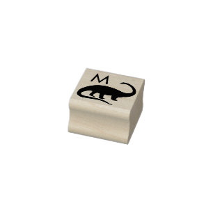 Dinosaurier Brontosaurus Niedlich Kid's Monogram I Gummistempel