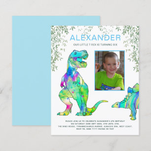 Dinosaurier Brüllen Geburtstagsfeier Foto Blau
