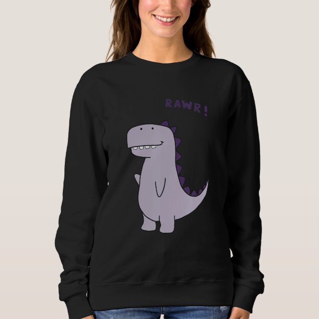 Dinosaurier Brüllen Kinder Spaß Sweatshirt (Vorderseite)