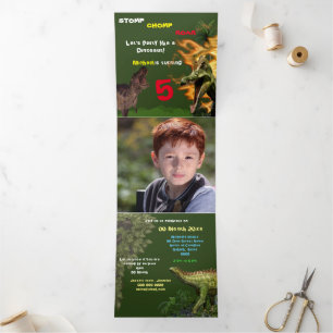 Dinosaurier brüllen T-rex ausgestorbene Tiere Jung Dreifach Gefaltete Karte