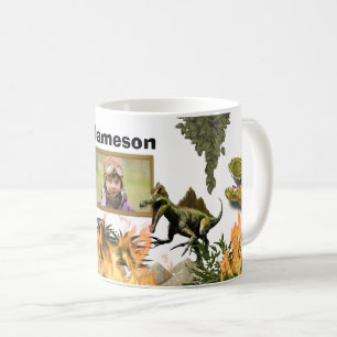 Dinosaurier brüllen T-rex Flammen prähistorische Kaffeetasse