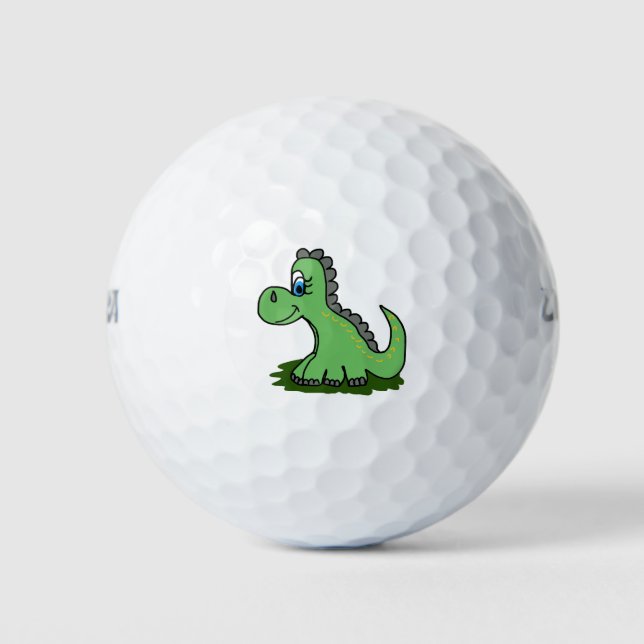 Dinosaurier-Cartoon Golfball (Vorderseite)