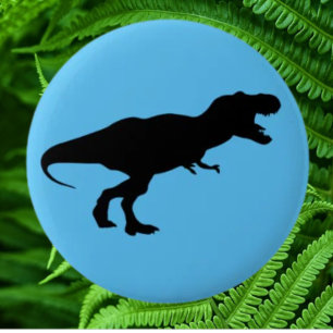 Dinosaurier Colorful Blue Button