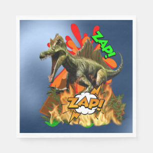 Dinosaurier Comic Art Vulkan zap prähistorisches T Serviette