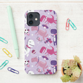 Dinosaurier, Cute Dinosaurier, Sterne, Raumschiff iPhone 12 Hülle