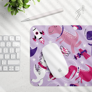 Dinosaurier, Cute Dinosaurier, Sterne, Raumschiff Mousepad