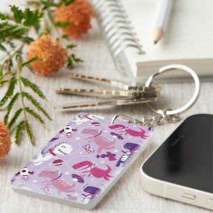 Dinosaurier, Cute Dinosaurier, Sterne, Raumschiff Schlüsselanhänger