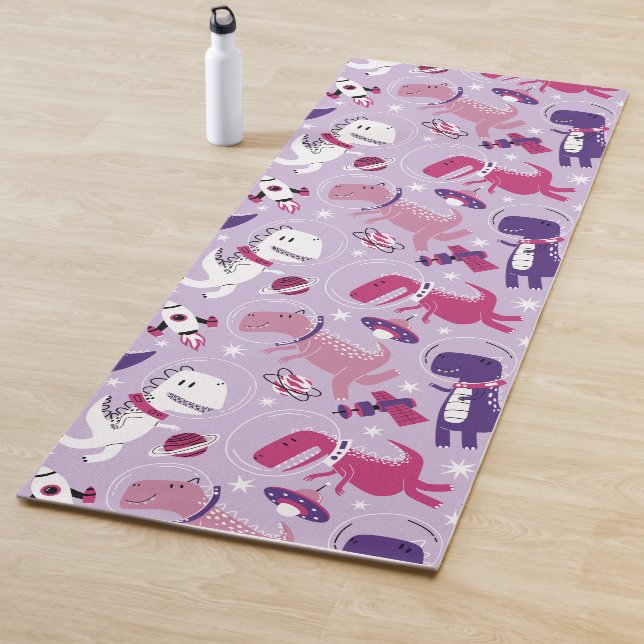 Dinosaurier, Cute Dinosaurier, Sterne, Raumschiff Yogamatte (Beispiel)