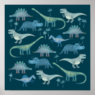 Dinosaurier Dark Green Poster