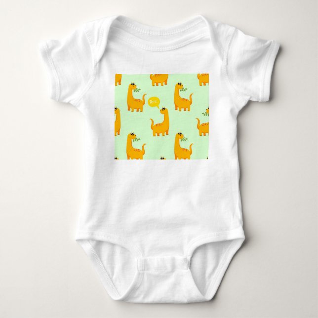 Dinosaurier Delight: Das helle Muster der Kinder. Baby Strampler (Vorderseite)