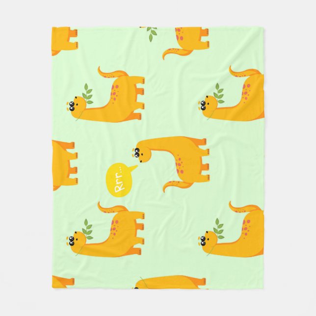 Dinosaurier Delight: Das helle Muster der Kinder. Fleecedecke (Vorderseite)