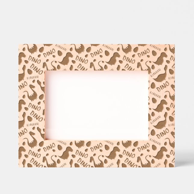 Dinosaurier Design Stickereien Geätzte Rahmen (Vorderseite)