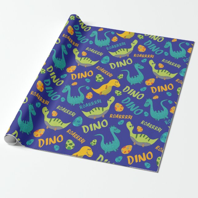 Dinosaurier Design Wrapping Paper Geschenkpapier (Ungerollt)