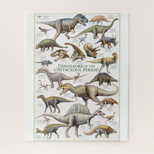 Dinosaurier-Diagramm Hintergrund Puzzle (Vertikal)