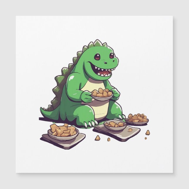 Dinosaurier-Diät morgen Magnetkarte (Vorderseite)