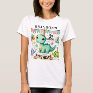 Dinosaurier Dino 1. Geburtstagsfeier T-Shirt