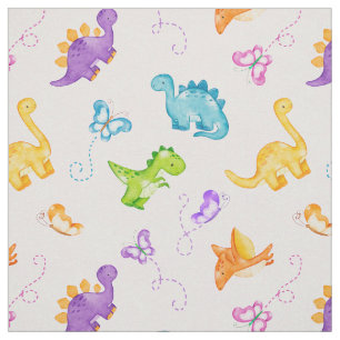 Dinosaurier Dino Butterfly Pink Baby Girl Stoff