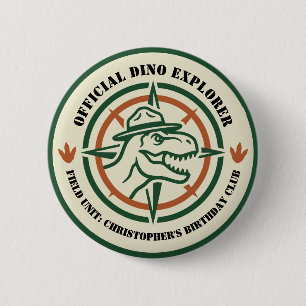 Dinosaurier Dino Entdecker Geburtstag Button