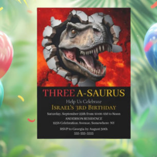 Dinosaurier, druckbarer Geburtstag Einladung