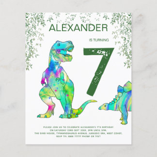 Dinosaurier Dschungel Geburtstagspartei Haushalt Flyer