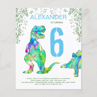 Dinosaurier Dschungel Geburtstagsparty Budget Blue Flyer
