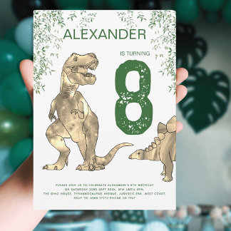 Dinosaurier-Dschungel Geburtstagsparty-Jungs Einladung