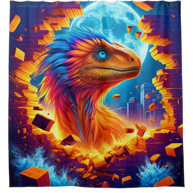 Dinosaurier Duschvorhang (Vorderseite)