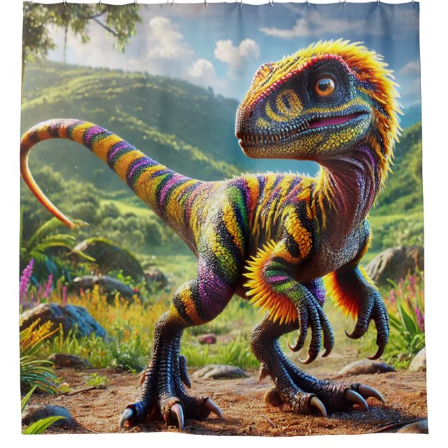 Dinosaurier Duschvorhang (Vorderseite)