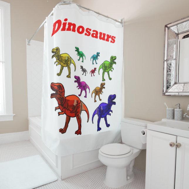Dinosaurier Duschvorhang (Beispiel)
