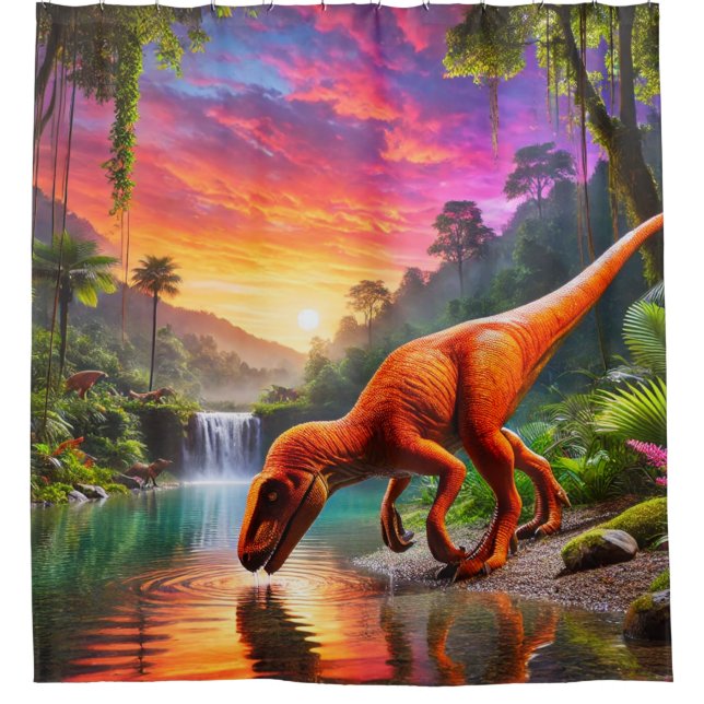 Dinosaurier Duschvorhang (Vorderseite)