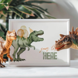 Dinosaurier Editable Sign Card Einladung