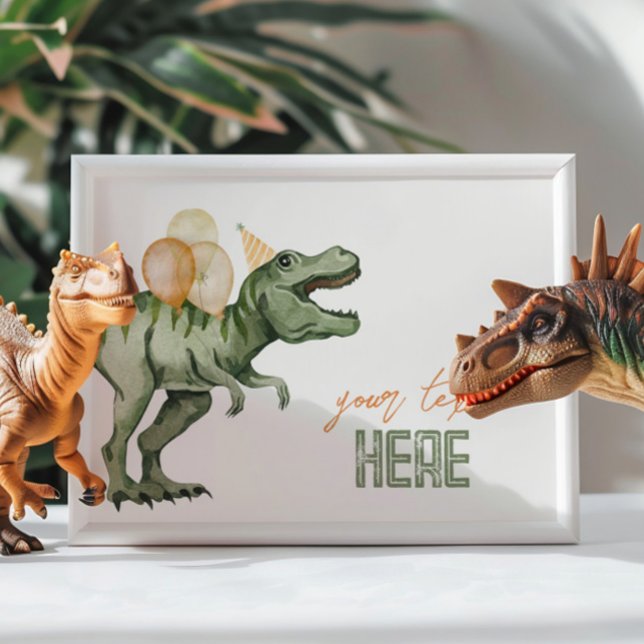 Dinosaurier Editable Sign Card Einladung (Von Creator hochgeladen)