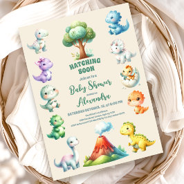 Dinosaurier Egg Niedlich Watercolor Babydusche Einladung