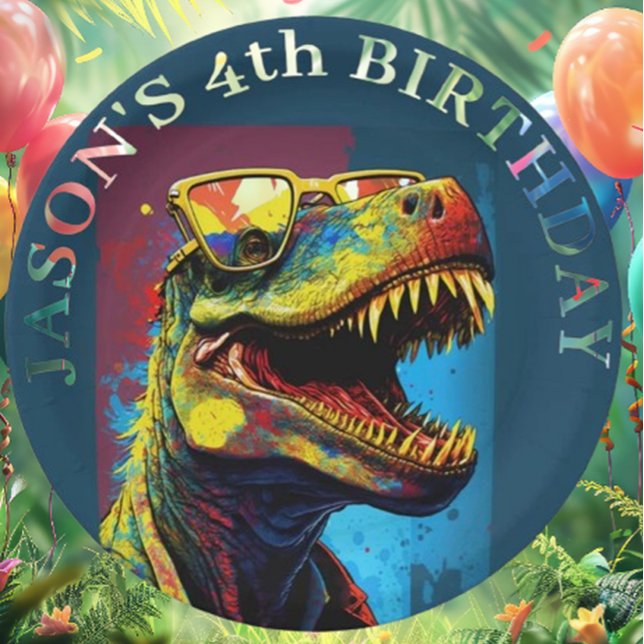 Dinosaurier: Eine rauschende gute Zeit steht bevor Pappteller (Throw an unforgettable T-Rex dinosaur party! )