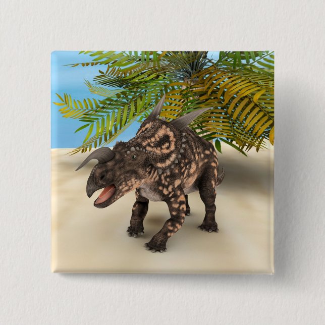 Dinosaurier Einiosaurus Button (Vorderseite)