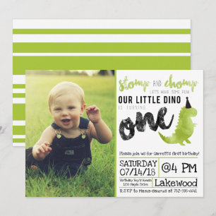 Dinosaurier Einladung Stomp und Chomp Erster Gebur
