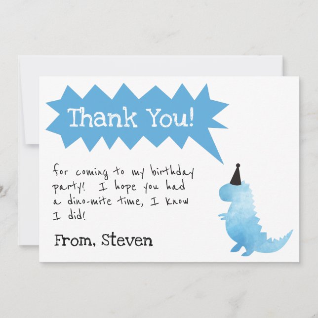 Dinosaurier Einladung Stomp und Chomp Geburtstagsj (Vorderseite)